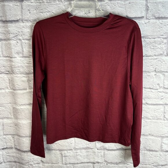🎉SALE NWOT a new day Burgundy Long Sleeve Tee - Picture 2 of 4